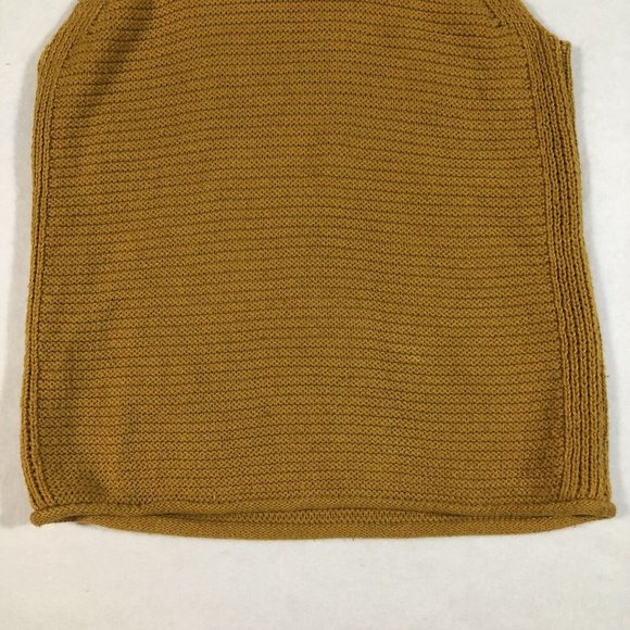 Madewell Womens XXS Chunky Knit Sweater Tank Top Ribbed Fall Gold Mustard - Picture 3 of 10